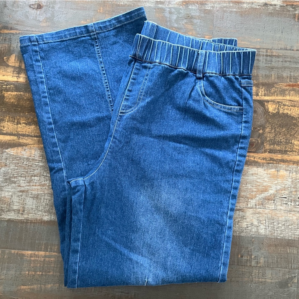 Women’s Elastic Waist Blue Denim Jeans